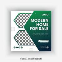 Real estate social media post design template vector