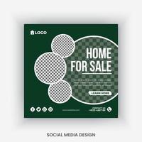 Real estate social media post design template vector