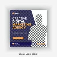 Digital marketing social media post template design vector