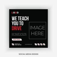 Auto mobile social media post template design vector