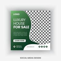 Real estate social media post design template vector