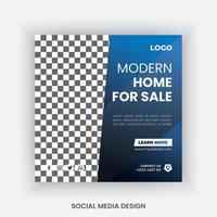 Real estate social media post design template vector