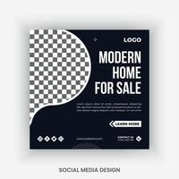 Real estate social media post design template vector