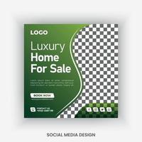 Real estate social media post design template vector