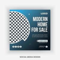 Real estate social media post design template vector