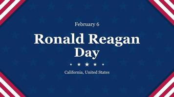 Ronald Reagan Day, California United States background vector flat style. Suitable for poster, cover, web, social media banner.