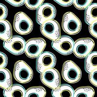 Avocado seamless pattern. Vector illustration. Crazy background with avocado.