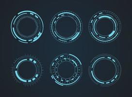 Futuristic abstract HUD. Circle technology elements set. Futuristic hud interface. Vector illustration.