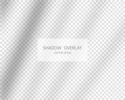 Shadow overlay effect. Natural shadows from window isolated on transparent background. Vector illustration.