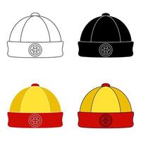 Chinese Hat in flat style isolated vector