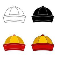 Chinese Hat in flat style isolated vector
