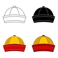 Chinese Hat in flat style isolated vector