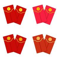 Red Envelope in flat style isolated vector