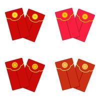 Red Envelope in flat style isolated vector