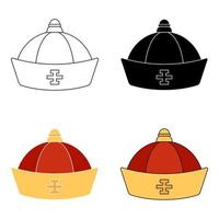 Chinese Hat in flat style isolated vector