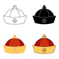 Chinese Hat in flat style isolated vector