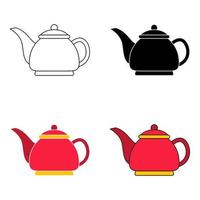 Teapot in flat style isolated vector