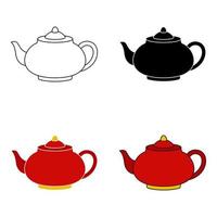 Teapot in flat style isolated vector