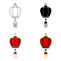 Chinese Lantern in flat style isolated vector