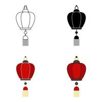 Chinese Lantern in flat style isolated vector