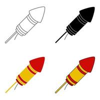 Firecracker in flat style isolated vector