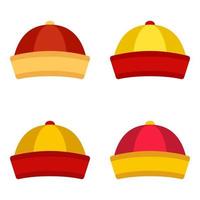 Chinese Hat in flat style isolated vector