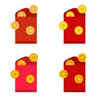 Red Envelope in flat style isolated vector