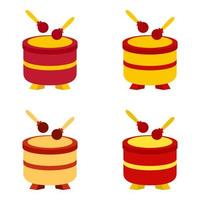 Chinese Drum in flat style isolated vector
