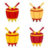 Chinese Drum in flat style isolated vector