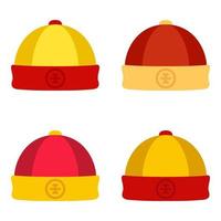 Chinese Hat in flat style isolated vector