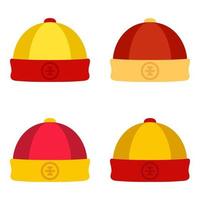 Chinese Hat in flat style isolated vector