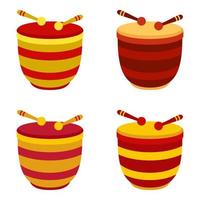 Chinese Drum in flat style isolated vector