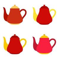 Teapot in flat style isolated vector