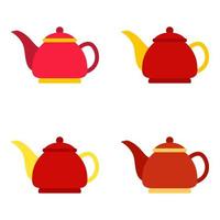 Teapot in flat style isolated vector