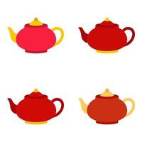 Teapot in flat style isolated vector