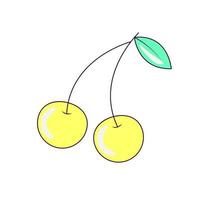 Yellow Cherries on a Branch vector