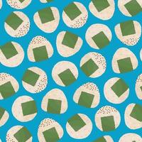 Doodle flat clipart. Japanese triangles and onigiri balls. All objects are repainted. vector