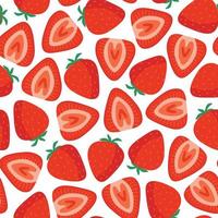 Doodle Flat Clipart. Simple strawberry Pattern. All Objects Are Repainted. vector