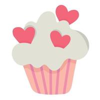 Doodle clipart sweet cake with hearts vector