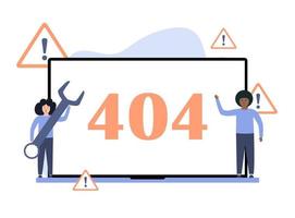 404 connection error. The assistants checks the situation. Sorry, page not found vector