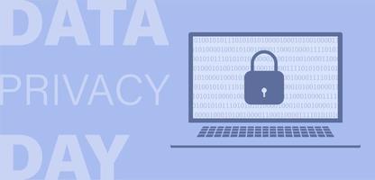 Data Privacy Day. Template for background, banner, card, poster with text inscription. January 28 vector