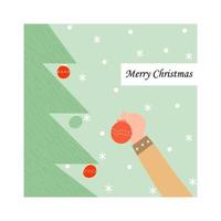 Merry Christmas and a happy new year. Greeting card or poster. Design template with typography for social media, print vector