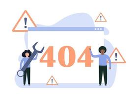 Error de conexión 404. lo siento, página no encontrada. vector