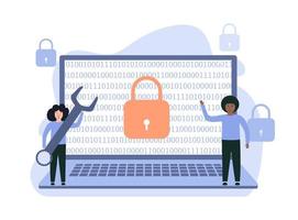 concepto de protección de datos. seguridad de datos de red vector