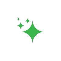 eps10 green vector bright or shine star solid art icon or logo isolated on white background. sparkle or magic star symbol in a simple flat trendy modern style for your website design, and mobile app