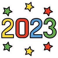 feliz año nuevo 2023 que puede modificar o editar fácilmente vector
