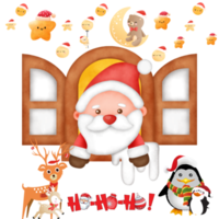 Natale design con Santa viso png