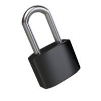 Locked padlock isolated. 3D rendering png