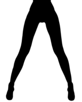 Silhouette of long beautiful woman legs png