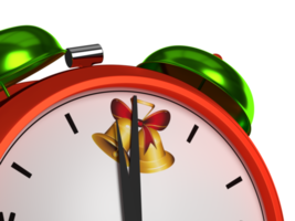 Christmas alarm clock isolated. 3D rendering png